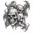 skulls demon dark evil tattoo design idea