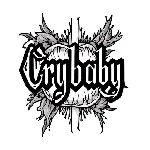 "Crybaby" tramp stamp tattoo design tattoo design idea