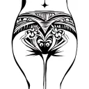 Polynesian buttocks tattoo design idea
