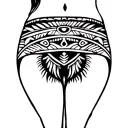 Polynesian buttocks tattoo design idea