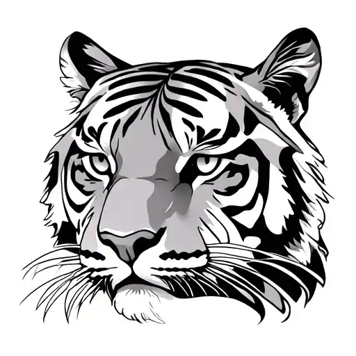 eyes of the tiger face tattoo design idea