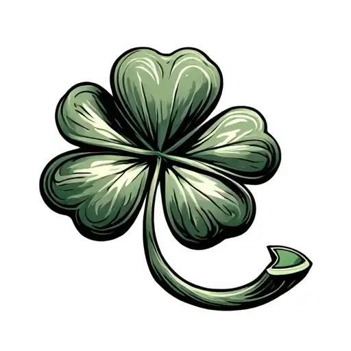 four leaf clover money tattoo design idea