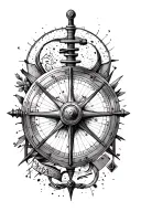 sextant navigation tattoo design idea