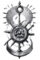 sextant navigation tattoo design idea