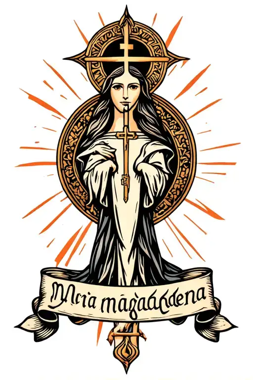 Maria Magdalena Chapelet Symbol tattoo design idea