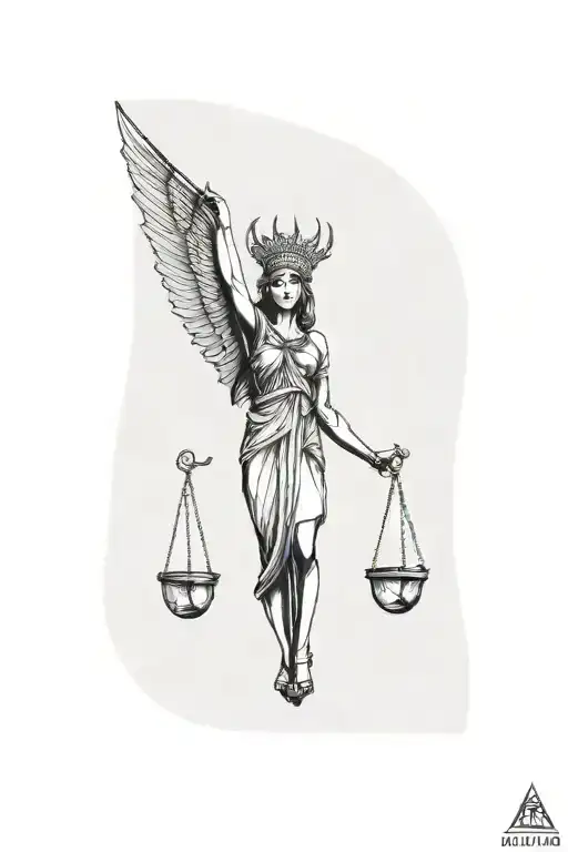 lady justice tattoo design idea