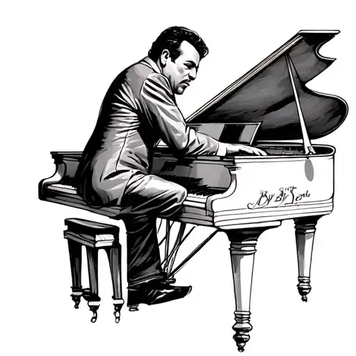 Billy Joel piano man tattoos "well I'm sure that I could be a movie star if I could get out of this place" tattoo design idea