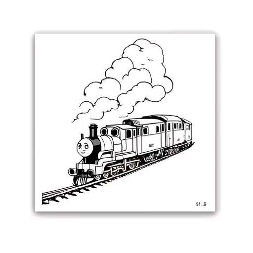 Thomas the tank train tattoo design idea