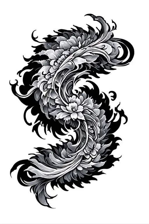 Japanese spirals and Likoris. tattoo design idea