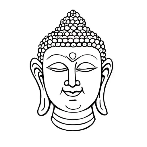 smiling buddha face tattoo design idea
