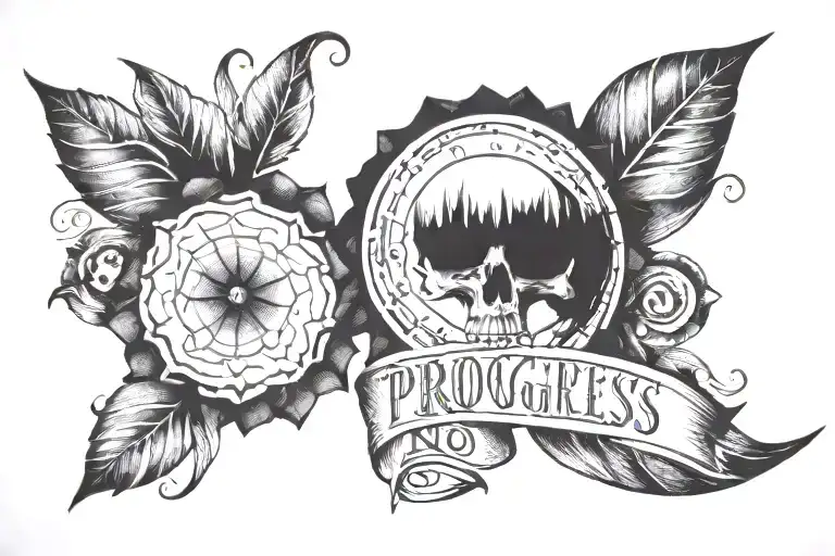 "progress, no perfection" tattoo design idea