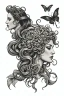 persephone and medusa  tattoo design idea