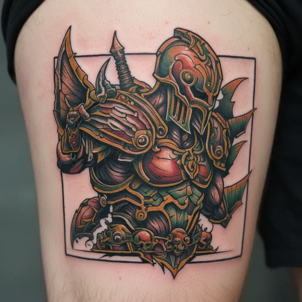 ares god of war scene death angel tattoo design idea