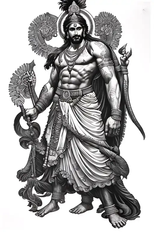 Mahabharat Karna adorned with his divine tattoo design idea