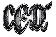 c e letters cursive writing tattoo design idea