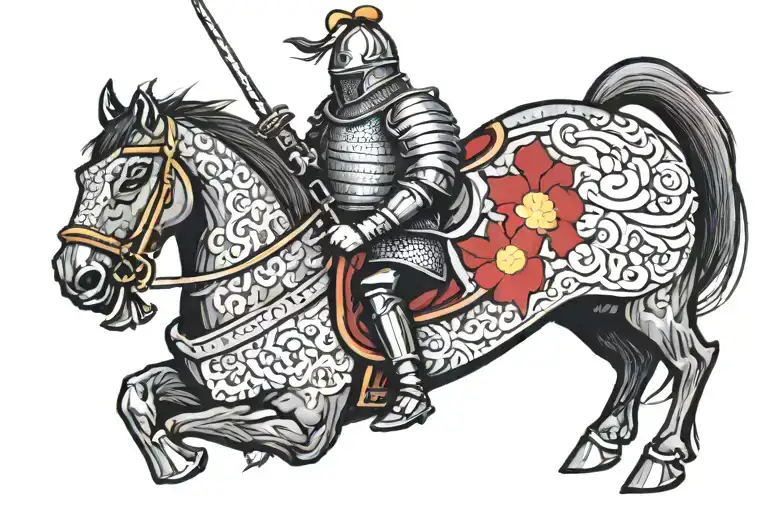 medieval knight tattoo design idea