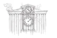 smoke clock jail bars  time waits for no one tattoo design idea