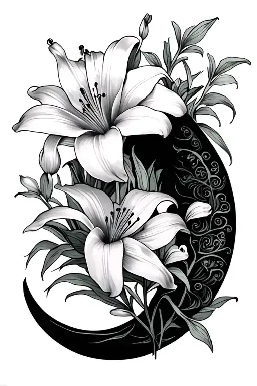 semi colon and tiger lily flower tattoo design idea