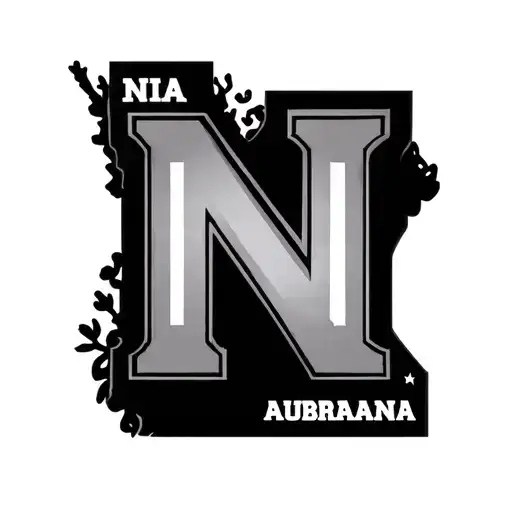 Can you create a Nebraska N logo with the words Nia Aubrianna inside it ? tattoo design idea