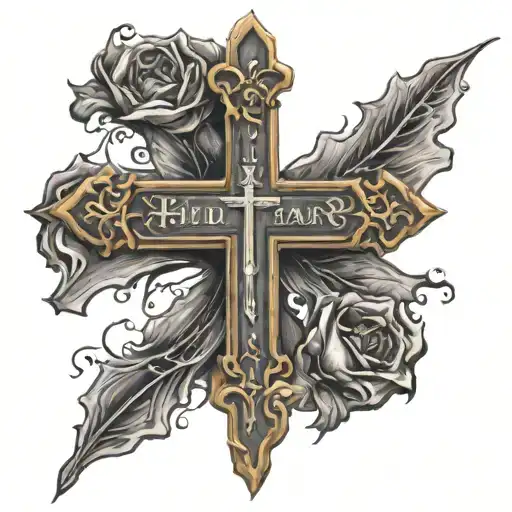 Philippians 4:13 with cross tattoo design idea