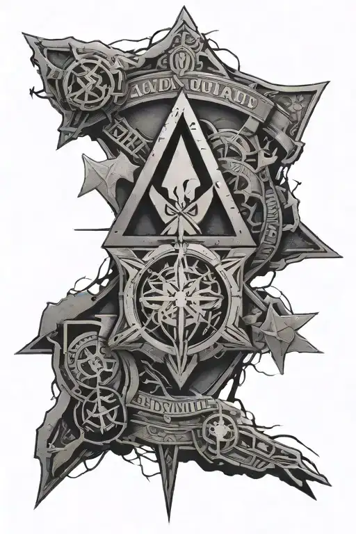 cadian guard sigil, Tanith first and only sigil, n7 from mass effect,Johnny silverhands tattoos, bridges death stranding tattoo design idea
