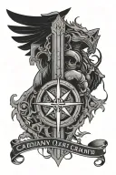 cadian guard sigil, Tanith first and only sigil, n7 from mass effect,Johnny silverhands tattoos, bridges death stranding tattoo design idea