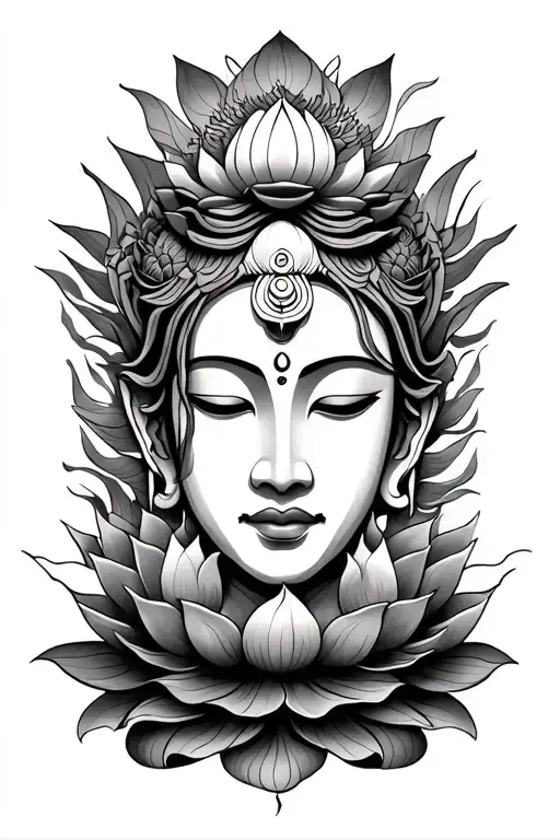 Sak Yant with a lotus tattoo design idea