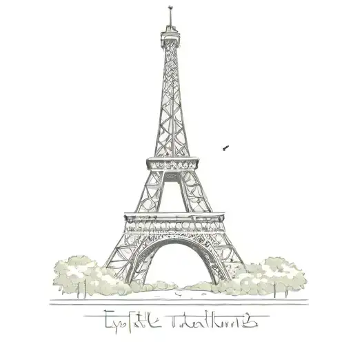 Eiffel Tower made by match stick tattoo design idea