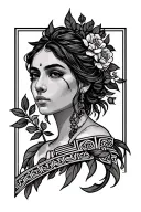 neo trad tattoo with Greek style tattoo design idea