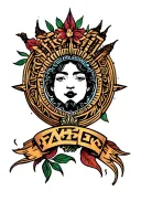 neo trad tattoo with Greek style tattoo design idea