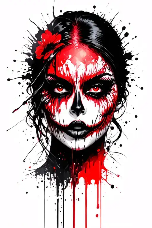 beautiful siren evil beautiful face tattoo design idea