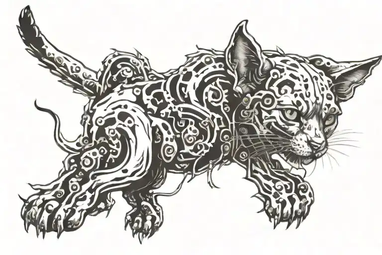 Combine the paw print with your pet's face tattoo design idea