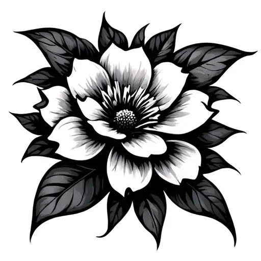 tribal Dogwood Flower tattoo design idea
