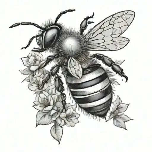 Manchester bee love tattoo design idea