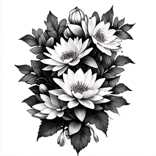 Spine tattoo with a vine and the flowers coming out are Chrysanthemum, water lily’s, snowdrops, irises and popp tattoo design idea