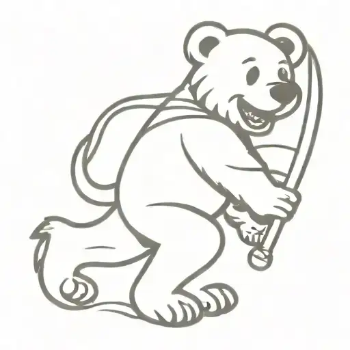 Grateful Dead Dancing bear playing baseball bat tattoo design idea