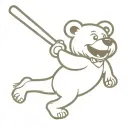 Grateful Dead Dancing bear playing baseball bat tattoo design idea