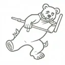 Grateful Dead Dancing bear playing baseball bat tattoo design idea