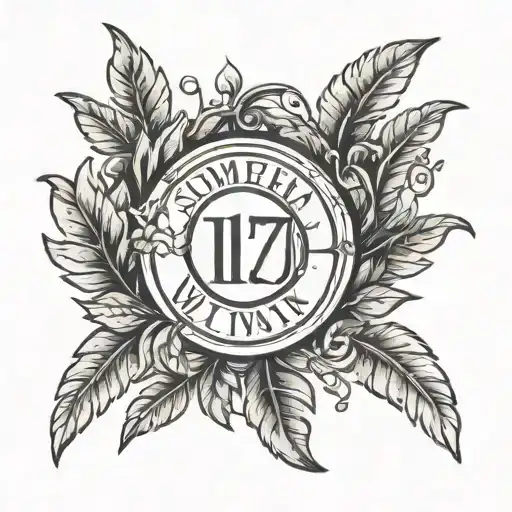 13 in Roman numerals surrounded by laurel wreath  tattoo design idea