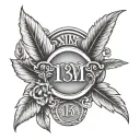 13 in Roman numerals surrounded by laurel wreath  tattoo design idea