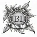 13 in Roman numerals surrounded by laurel wreath  tattoo design idea