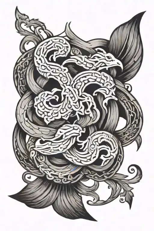 dont care symbol intertwined tattoo design idea