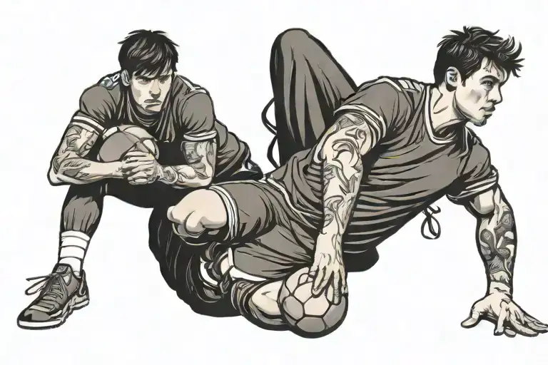 watching handball player in stand seat headrest ban teens tattoo design idea