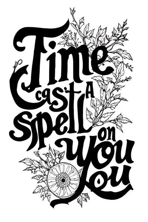 "Time cast a spell on you" "Time cast a spell on you" Fleetwood Mac nature magic tattoo design idea