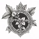 Tulsi + Infinity Symbol tattoo design idea