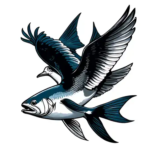 army, navy, tuna fish, dove tattoo design idea