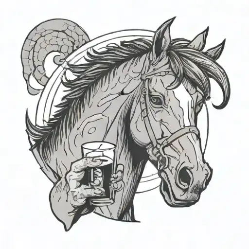 the number 17 on bojack horseman drinking alcohol tattoo design idea