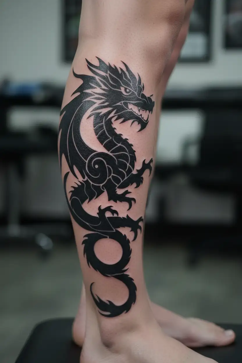 welsh dragon tribal tattoo design idea