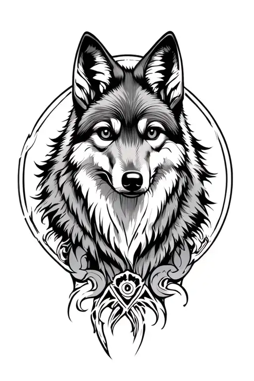 Coyote tattoo design idea