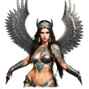 Valkyrie warrior with intricate tattoo design idea